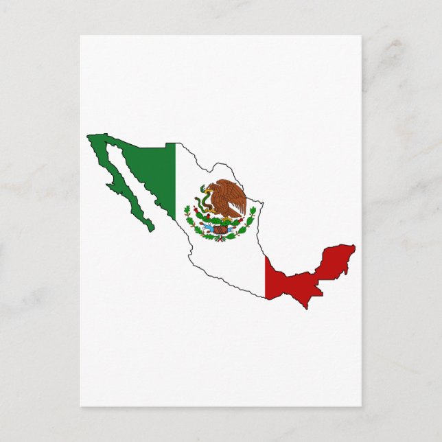 Postal Mapa de bandera de México (Anverso)