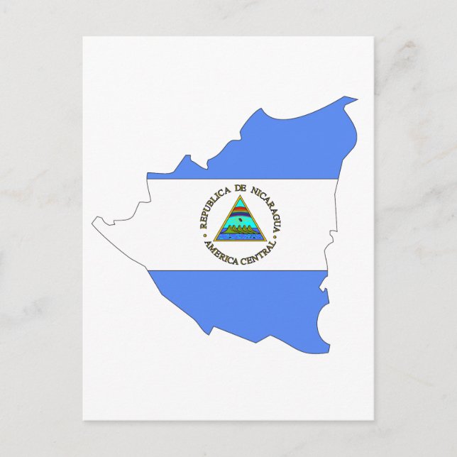 Postal Mapa de bandera de Nicaragua (Anverso)
