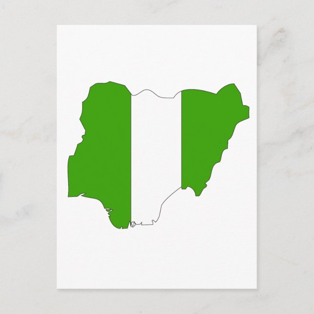 Postal Mapa de bandera de Nigeria (Anverso)