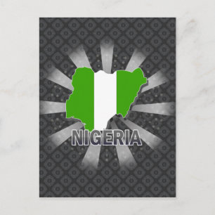 Postal Mapa de bandera de Nigeria 2.0