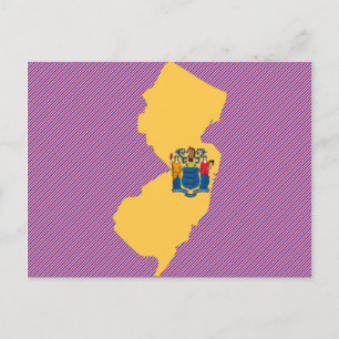 Postal Mapa de bandera de Nueva Jersey