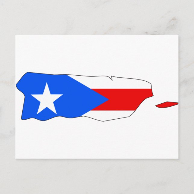 Postal Mapa de bandera de Puerto Rico (Anverso)