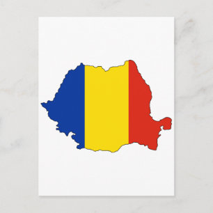 Postal Mapa de bandera de Rumania