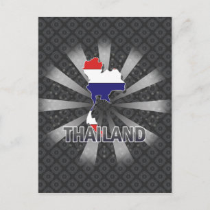 Postal Mapa de bandera de Tailandia 2.0