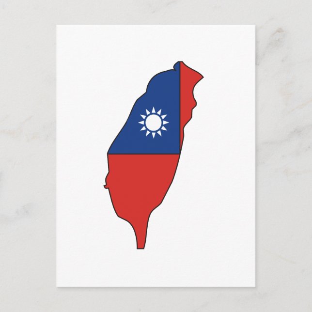 Postal Mapa de bandera de Taiwán (Anverso)