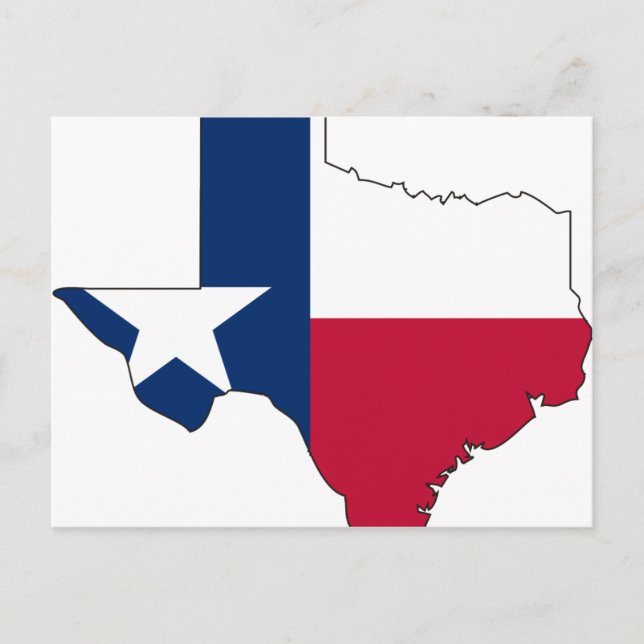 Postal Mapa de bandera de Texas (Anverso)