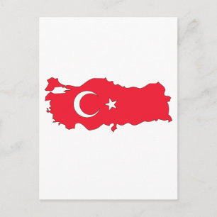 Postal Mapa de bandera de Turquía