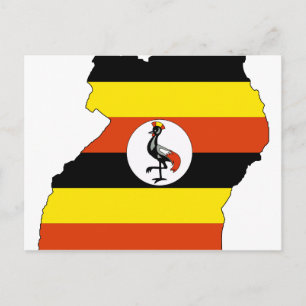 Postal Mapa de bandera de Uganda