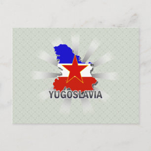 Postal Mapa de bandera de Yugoslavia 2.0