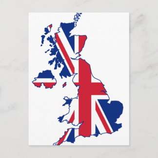 Postal Mapa de bandera del Reino Unido