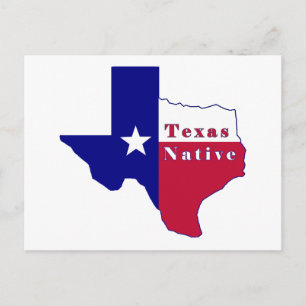 Postal Mapa de bandera nativa de Texas