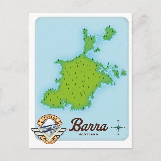 Postal Mapa de Barra Escocia (Anverso)