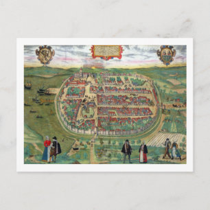 Postal Mapa de Barth, de 'Civitates Orbis Terrarum' por G