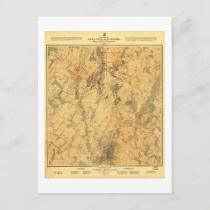 Postal Mapa de batalla de Gettysburg por John Bachelder