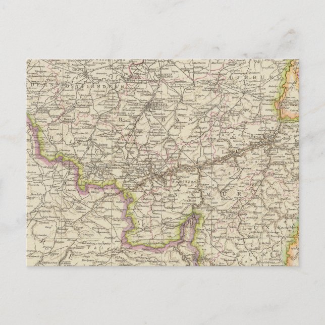Postal Mapa de Bélgica y Luxemburgo (Anverso)