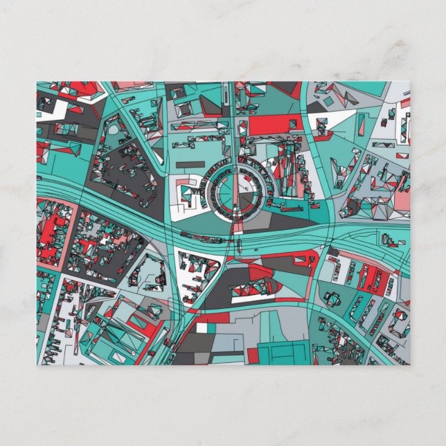 Postal Mapa de Berlín, Alemania (Anverso)