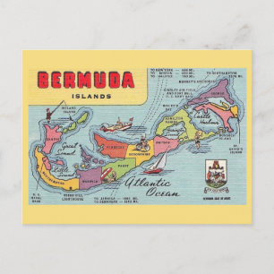 Postal Mapa de Bermudas