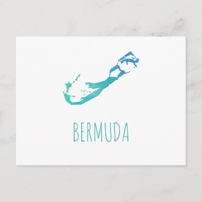 Postal Mapa de Bermudas (Anverso)