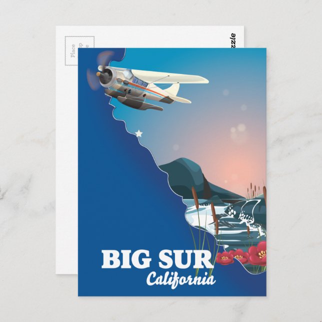 Postal Mapa de Big Sur California (Anverso / Reverso)