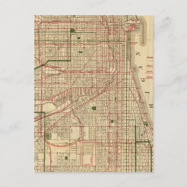 Postal Mapa de Blanchard de Chicago (Anverso)