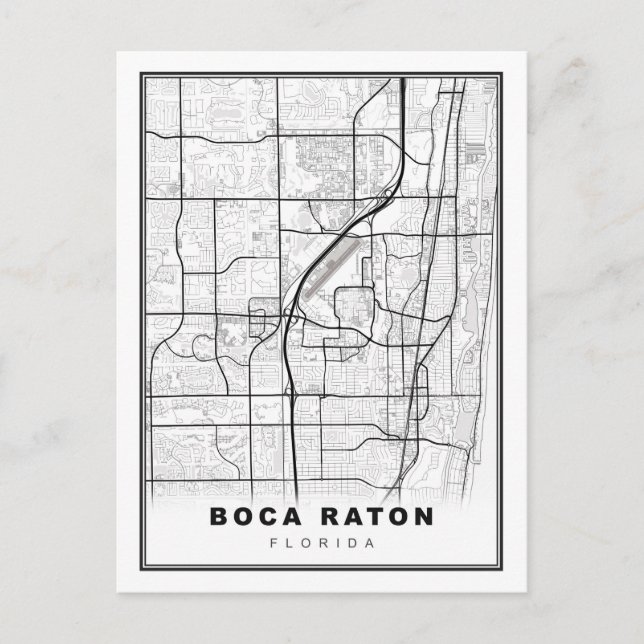 Postal Mapa de Boca Raton (Anverso)