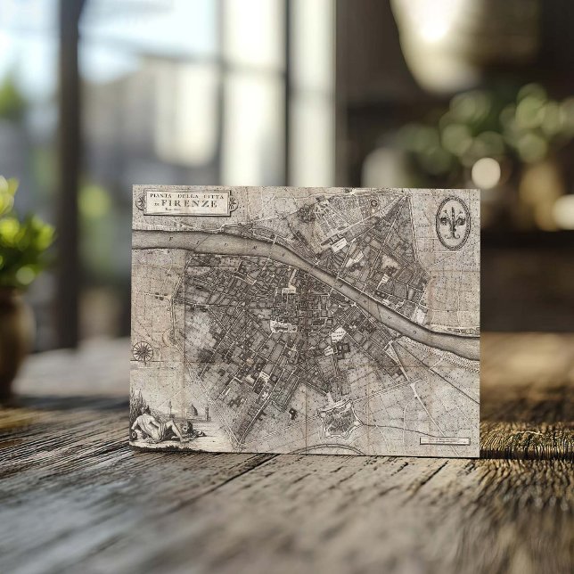 Postal Mapa de bolsillo de 1847 de Florencia Italia (Subido por el creador)