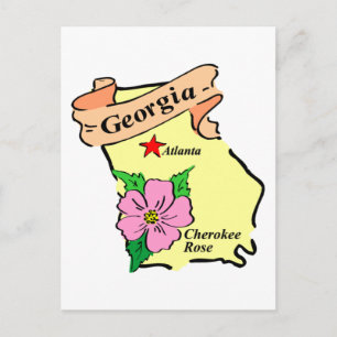 Postal Mapa de bonito Georgia Tees and Gifts
