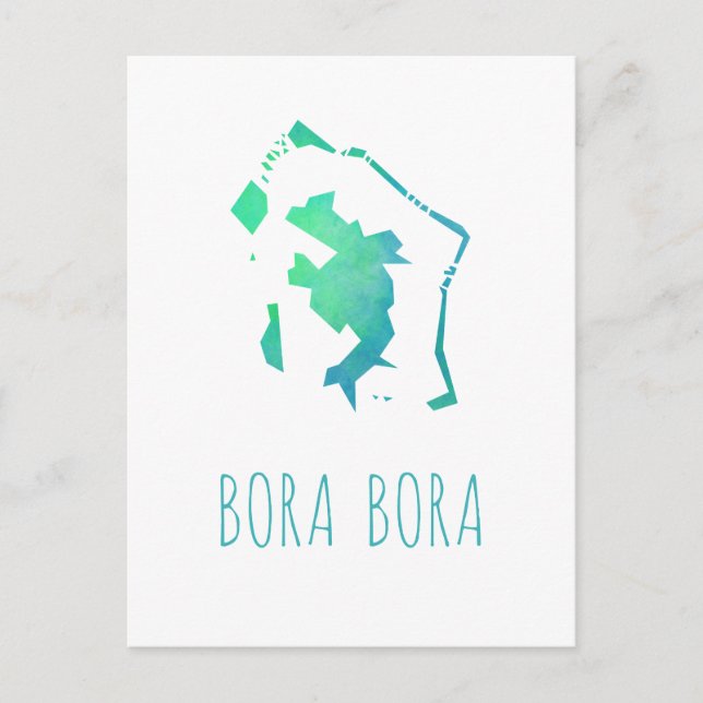 Postal Mapa de Bora Bora (Anverso)