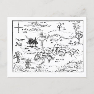 Postal Mapa de bosques de estilo vintage 100 Acre