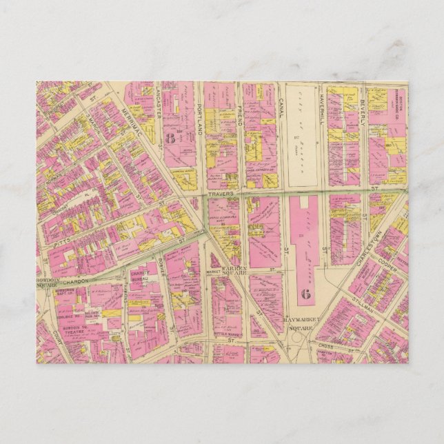 Postal Mapa de Boston 28 (Anverso)