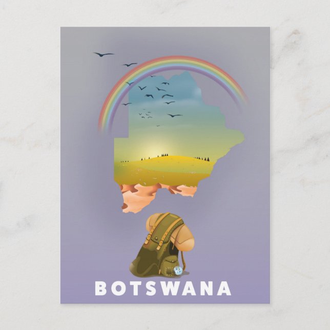 Postal mapa de Botsuana (Anverso)