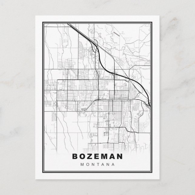Postal Mapa de Bozeman (Anverso)