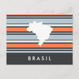 Postal Mapa de Brasil: Rayas modernas