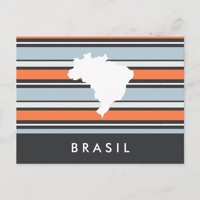 Postal Mapa de Brasil: Rayas modernas (Anverso)