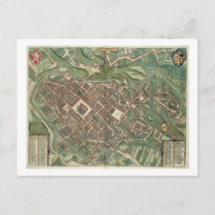 Postal Mapa de Bratislava, de 'Civitates Orbis Terrarum'