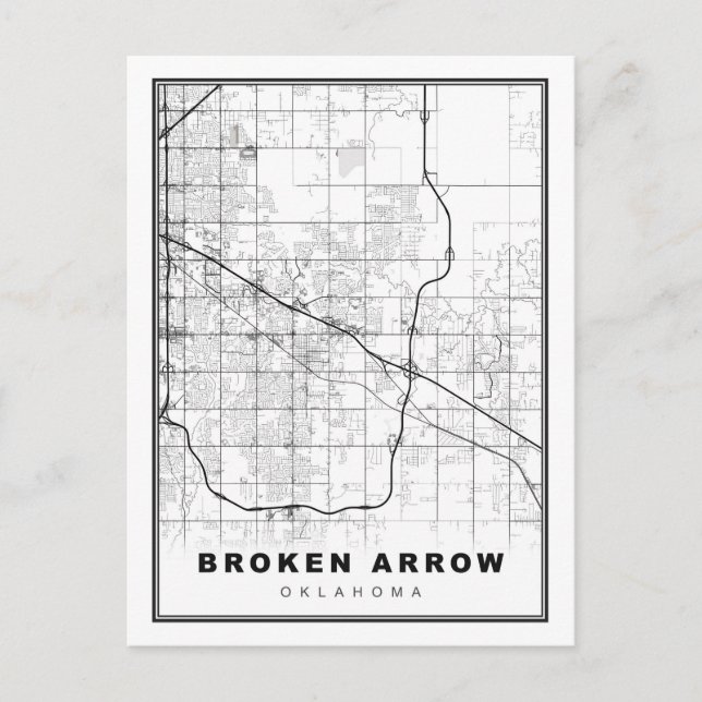 Postal Mapa de Broken Arrow (Anverso)