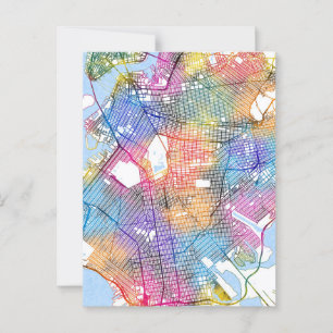 Postal Mapa de Brooklyn en Nueva York