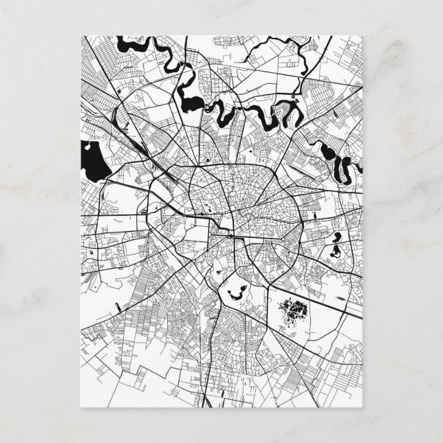 Postal Mapa de Bucarest Rumania (Anverso)