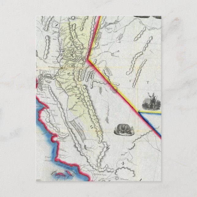 Postal Mapa de California (Anverso)