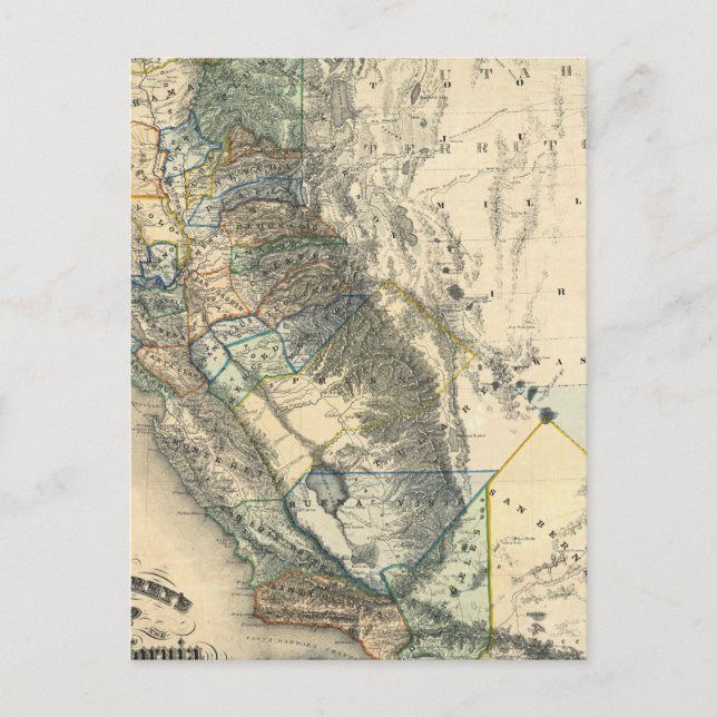 Postal Mapa de California de Britton y Rey (Anverso)