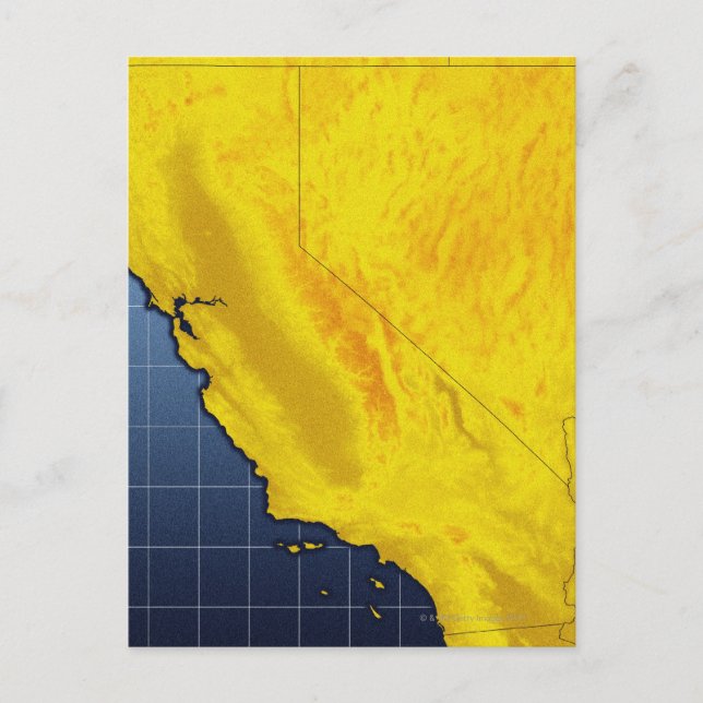 Postal Mapa de California y Nevada (Anverso)
