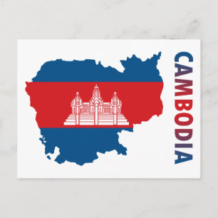 Postal Mapa de Camboya
