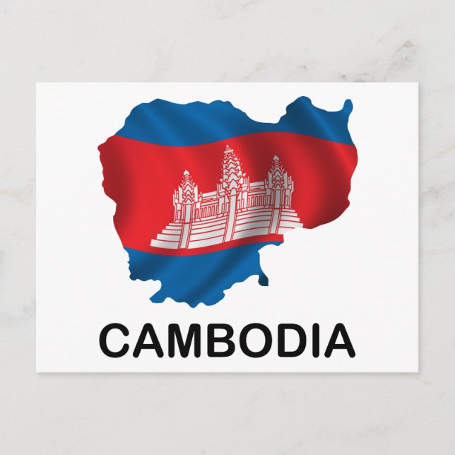 Postal Mapa De Camboya (Anverso)