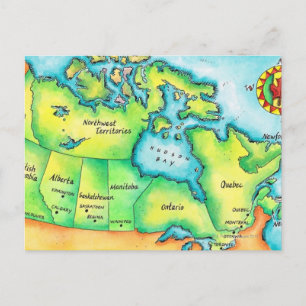 Postal Mapa de Canadá