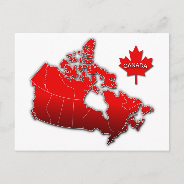 POSTAL MAPA DE CANADÁ (Anverso)
