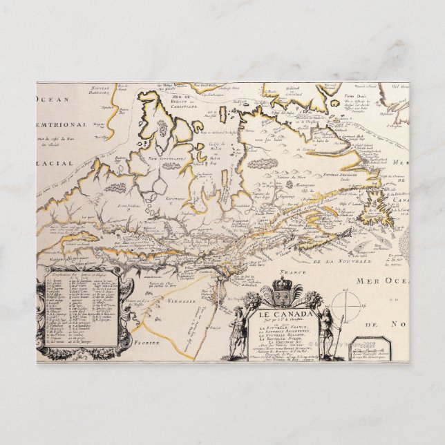 Postal Mapa de Canadá (Anverso)