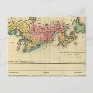 Postal Mapa De Canadá Superior E Inferior