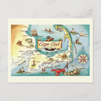 Postal Mapa de Cape Cod MA