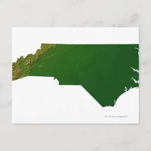 Postal Mapa de Carolina del Norte