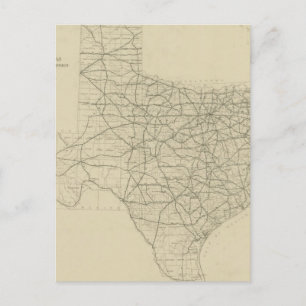 Postal Mapa de carreteras de Texas (1919)